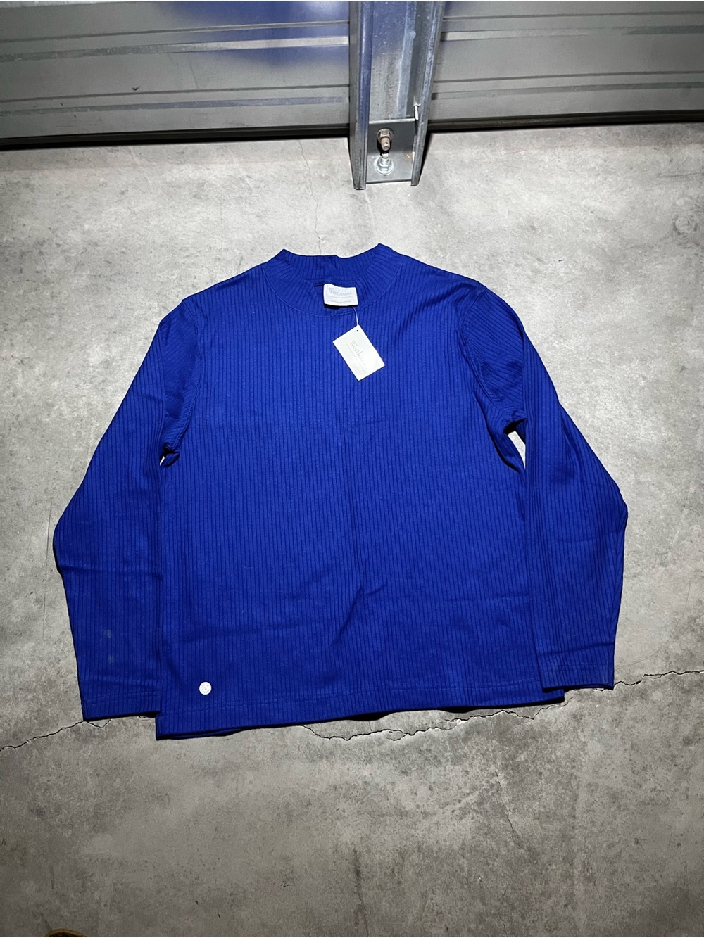 Westbound Royal Blue Ribbed Mock Neck Top